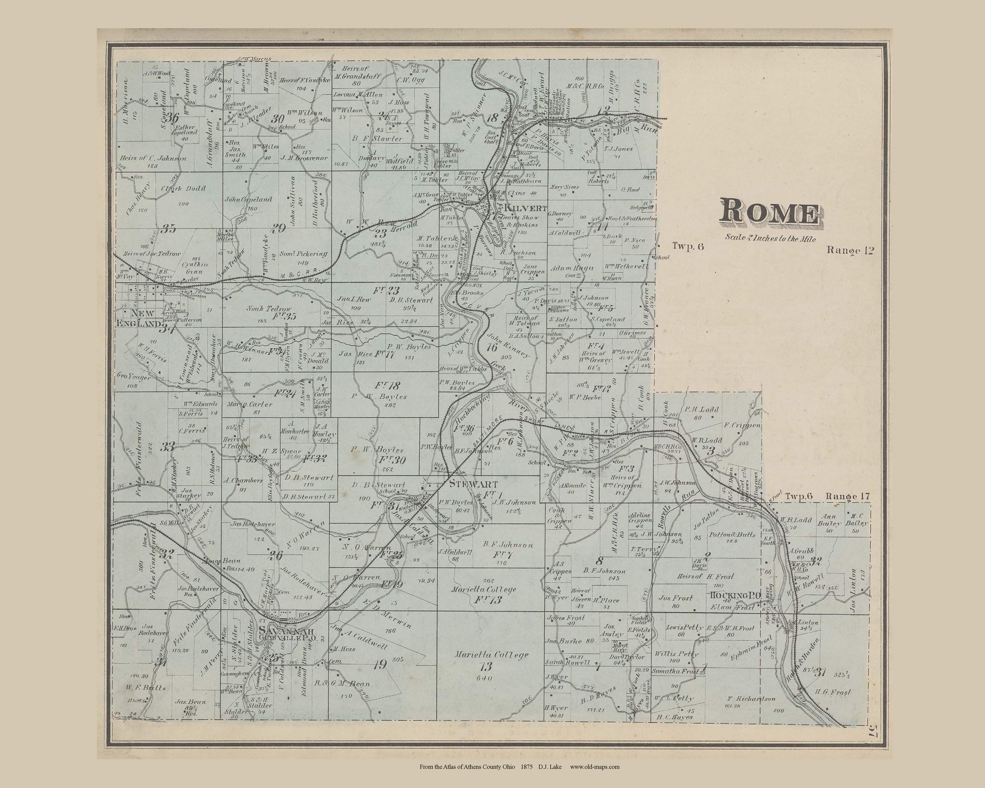 Rome Township Map - 1875
